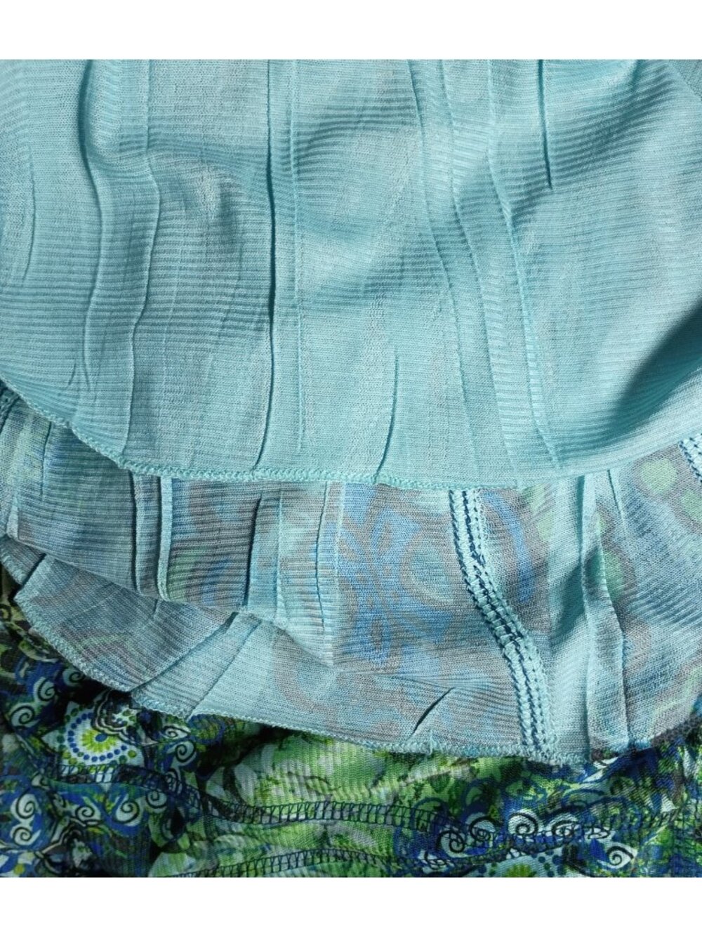 One World Earth Fairy Pull On Midi Skirt M Paneled Stretch Boho Indie Grunge - Picture 6 of 9